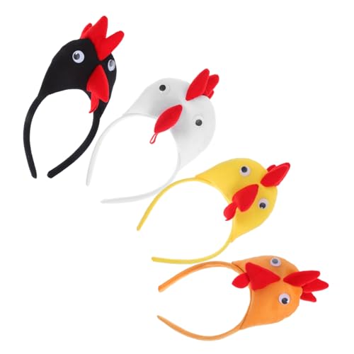 Amosfun Huhn-Kostüm, Haarreif für Erwachsene, lustiges Tierzubehör für Ostern, Halloween und Cosplay-Partys, kreative Verkleidungsrequisite, 4 Stück Amosfun Huhn-Kostüm, Haarreif für Erwachsene, lustiges Tierzubehör für Ostern, Halloween und Cosplay-Partys, kreative Verkleidungsrequisite, 4 Stück von Amosfun
