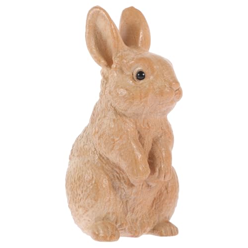 Amosfun Kaninchen-verzierung Puppe Tragen Figur Haustier Hase Hamster Plüsch Kaninchendekorationen Für Draußen Wohnzimmer-Ornament Desktop-häschen-dekore Holz von Amosfun