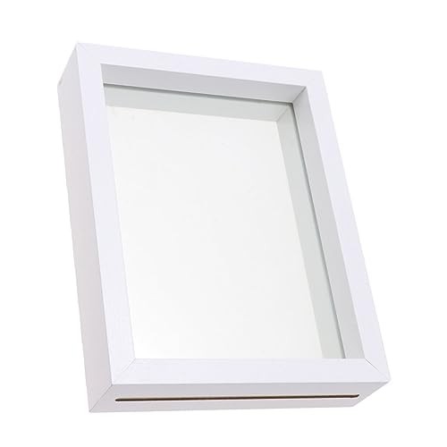 Amosfun Kasten Muster Fotorahmen Dekorativ Anzeige Exemplare Fall Insekt room decoration raumdeko Display frame DIY frame Bilderrahmen Rahmen aus getrockneten Blumen hölzern Weiß von Amosfun