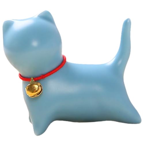 Amosfun Keramische Katzenfigur für Dekoration Kreatives Tischornament Himmelblau Hochwertige Miniatur für Büro Wohnzimmer und Garten für Katzenliebhaber Fotodeko von Amosfun