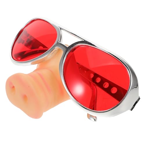 Amosfun Kreative Schweine-Nasenbrille mit roten Gläsern für Männer und Frauen, wiederverwendbar, künstliche Nase, skurrile Verkleidungsrequisite für Halloween-Partys und Fotoautomaten-Spaß Amosfun Kreative Schweine-Nasenbrille mit roten Gläsern für Männer und Frauen, wiederverwendbar, künstliche Nase, skurrile Verkleidungsrequisite für Halloween-Partys und Fotoautomaten-Spaß von Amosfun