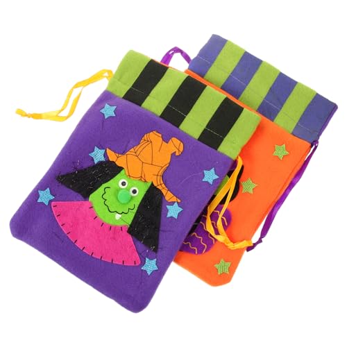 Amosfun Kürbistasche Aus Gebürstetem Stoff Taschen Partytüte Süßigkeiten Halloween-goodie-bags Beutel Mit Süßen Kegeln Kürbisse Süße Tüten Süßes Sonst Gibt's Saures Tasche Tuch von Amosfun