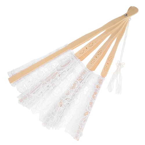 Amosfun Lace Faltfächer mit Quaste Chinesischer Handfächer aus Hochwertigem und Elegant für Hochzeiten und Dekoration Handgefertigt für Damen und Besondere Anlässe von Amosfun