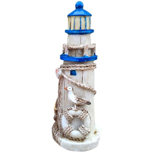 Amosfun Leuchtturm Schmuck Simulation Harz Leuchtturm Modell Für Desktop Dekoration Strand von Amosfun