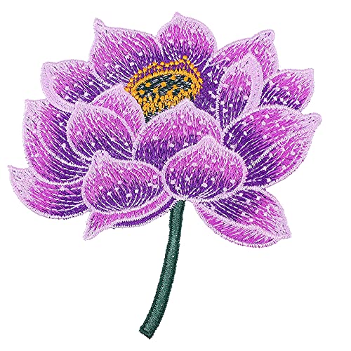Amosfun Lotus-Stickerei-Aufn盲her zum Aufb眉geln, violette Lotusbl眉te, Buddhismus, ethnischer Stil, Aufn盲her f眉r Hut, Tasche, Kleidung, , Dekor Amosfun Lotus-Stickerei-Aufn盲her zum Aufb眉geln, violette Lotusbl眉te, Buddhismus, ethnischer Stil, Aufn盲her f眉r Hut, Tasche, Kleidung, , Dekor von Amosfun