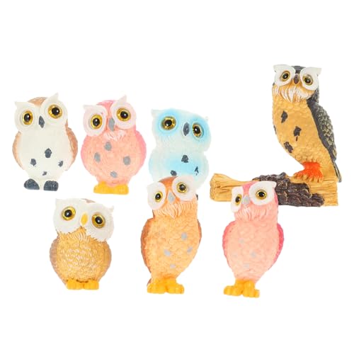 Amosfun Harz Eule Figurine Set Garten Eule Decor Miniatur Eule Statue Für Wohnkultur von Amosfun