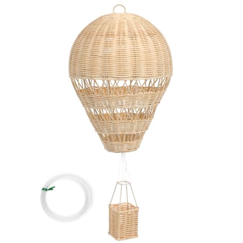 Amosfun Natürlicher Rattan-Heißluftballon-Dekor, handgefertigt, Handwerk für Zimmer, Kinderzimmer, Ornament für Jungen, Mädchen, für Zuhause, Party, Dekoration, charmante Fotografie-Requisite von Amosfun