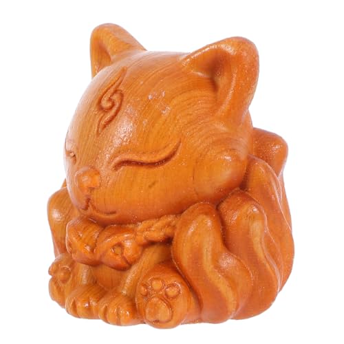 Amosfun Neunschwänzige Fuchsstatue aus Holz Statuen dekorative Statue Holzfigur Tierfiguren schöne kleine Geschnitzte Fuchsstatue Holzschnitzskulptur Fuchsfiguren schnitzen Thuja Braun Amosfun Neunschwänzige Fuchsstatue aus Holz Statuen dekorative Statue Holzfigur Tierfiguren schöne kleine Geschnitzte Fuchsstatue Holzschnitzskulptur Fuchsfiguren schnitzen Thuja Braun von Amosfun