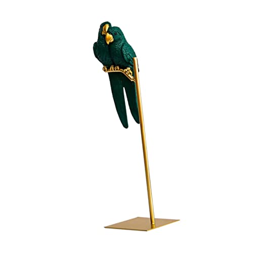 Amosfun Elegantes Papagei-Paar-Ornament Grün Paar Papagei Dekoration Solide Vogelfiguren Für Zuhause von Amosfun