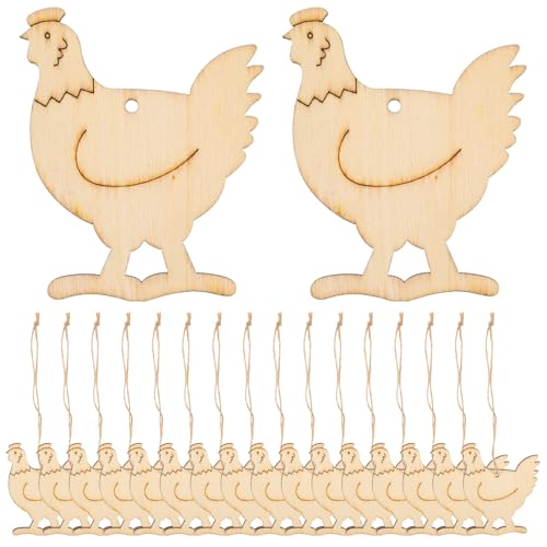 Amosfun Ostern Anhänger Holz Hahn Küken Figur Holzscheiben mit Loch Baumscheiben Geschenkanhänger Hängende Ostern Dekoration zum Bemalen Basteln mit Schnur Khaki 20 Stück Amosfun Ostern Anhänger Holz Hahn Küken Figur Holzscheiben mit Loch Baumscheiben Geschenkanhänger Hängende Ostern Dekoration zum Bemalen Basteln mit Schnur Khaki 20 Stück von Amosfun