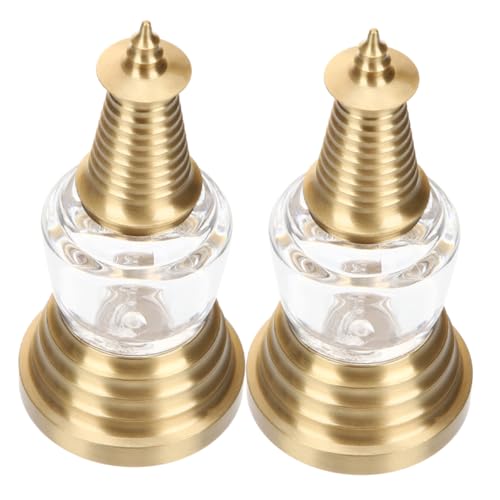 Amosfun Pagodenstatuen aus Messing, Vintage-Buddha-Anhänger für Zuhause und Büro, einzigartige spirituelle Anhänger, elegante Miniatur-Dagoba-Ornamente für jeden Anlass, 2 Stück Amosfun Pagodenstatuen aus Messing, Vintage-Buddha-Anhänger für Zuhause und Büro, einzigartige spirituelle Anhänger, elegante Miniatur-Dagoba-Ornamente für jeden Anlass, 2 Stück von Amosfun