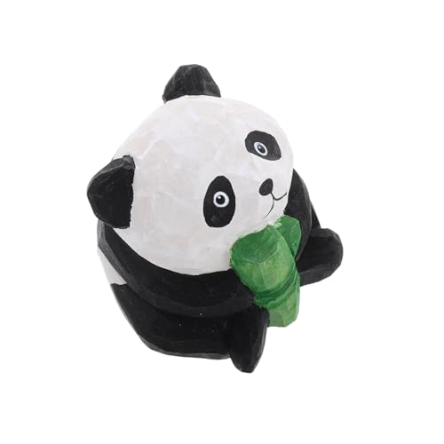 Amosfun Panda-Ornamente Aus Holz Cartoon-statuen Wandmontierte Bausätze Modell Dekoration Geschenkstatuen Handspielzeug Intelligente Puppen Kleine Stoffpuppen Hölzern von Amosfun