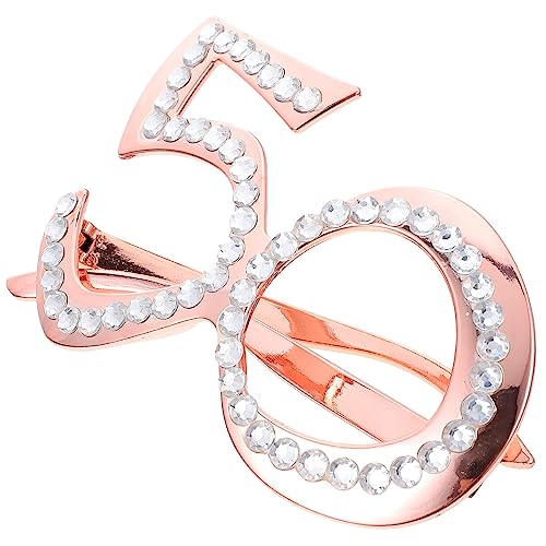 Amosfun Partybrille mit Strass Lustige Fotobrille für Geburtstagsfeiern Stilvolle Dekorationsbrille Einzigartiges Numerisches Design Leicht und Strapazierfähig Accessoire für von Amosfun
