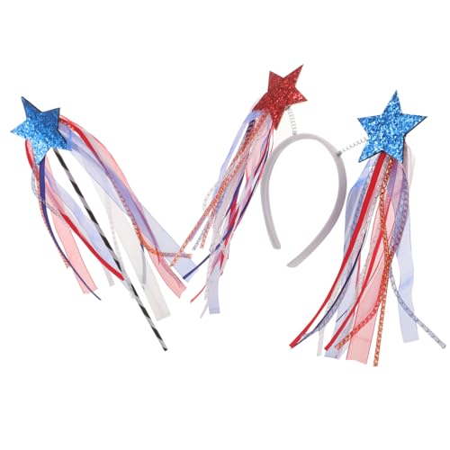 Amosfun Patriotischer Haarreif mit Fünfzackigem Stern und Zauberstab Festliches Kopfschmuck für Unabhängigkeitstags Party Nationalfeiertag Accessoire für Damen Amosfun Patriotischer Haarreif mit Fünfzackigem Stern und Zauberstab Festliches Kopfschmuck für Unabhängigkeitstags Party Nationalfeiertag Accessoire für Damen von Amosfun