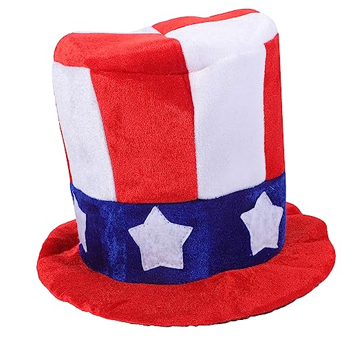 Amosfun Patriotischer Uncle Sam Zylinderhut mit Amerikanischer Flagge Stilvoller Independence Day für Mottoparty Kostüm und Nationalfeiertag Verarbeitet Langlebig von Amosfun