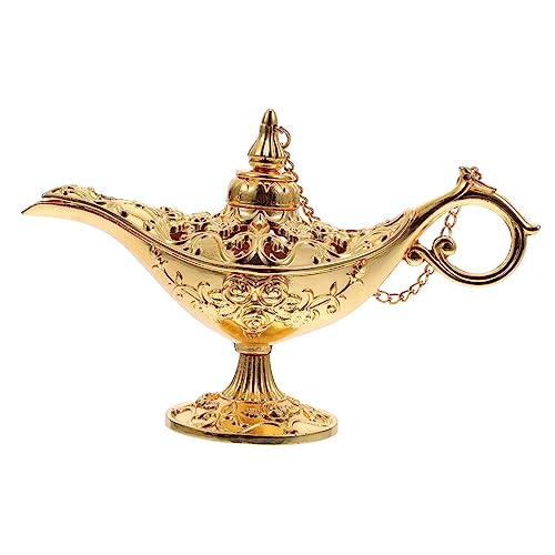 Amosfun Retro Lampe Gold Imitiertes Zinklegierungs Ornament Wunscherfüllung Künstlerische Kleine Dekoration für Wohnzimmer Schlafzimmer Büro von Amosfun