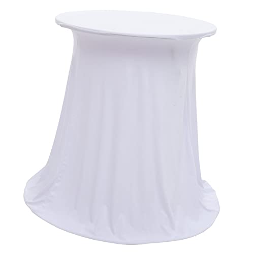 Amosfun Runde Elastische Tischdecke Weiß Hochwertige wasserdichte Tischabdeckung für Restaurant Buffet und Desserttische für Veranstaltungen und von Amosfun
