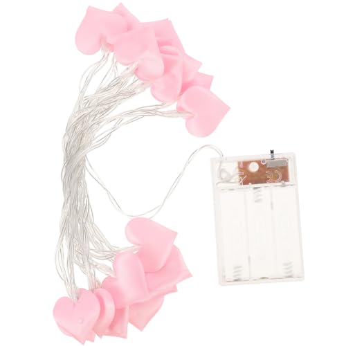 Amosfun Led Stoff Herz Lichterkette, 3m Lange, Batteriebetrieben, Romantische Dekoration FüR Valentinstag, Hochzeit, Geburtstag, Weihnachten, Innen Und AußEn, Rosa von Amosfun