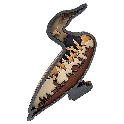 Amosfun Holz Handwerk Statue Auto Ornamente Multilayer Decor Outdoor Statue Statue Für Desktop Decor von Amosfun