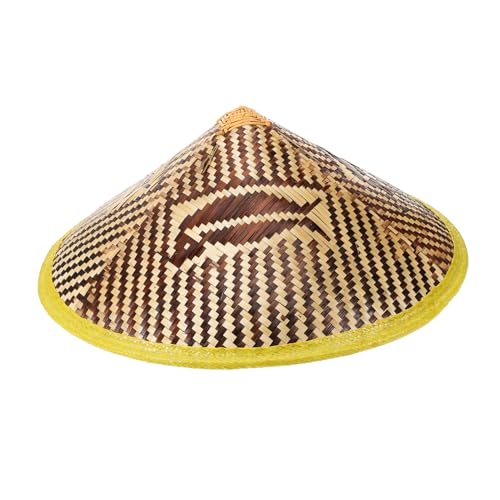 Amosfun Traditioneller Handgewebter Hut Atmungsaktiv Verstellbar Leichter Sonnenschutz für Garten Strand Camping Cosplay und Outdoor Aktivitäten von Amosfun