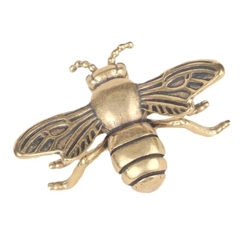 Amosfun Versiegelungsornamente aus Messing Planer-Aufkleber gefälscht Fenster Mini-Tasse Lüfter bastelset Tischbienenskulptur Bienendekor für den Innenbereich Bienenschmuck Kupfer Golden von Amosfun