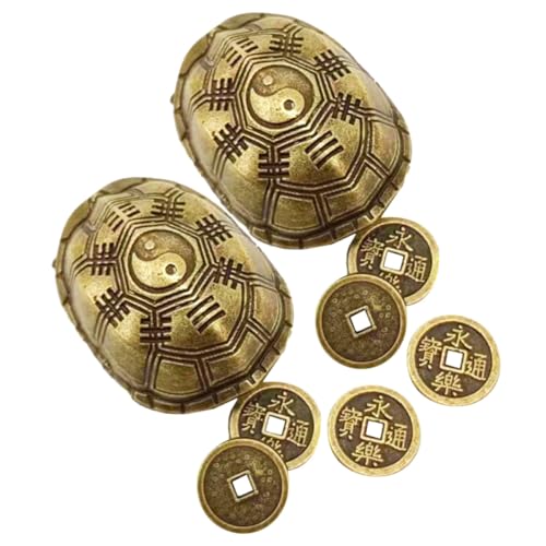 Amosfun Vintage Messing Schildkrötenfigur Handgefertigte Tisch Schreibtisch Deko Entspannendes Feng Shui Ornament Stilvolle Metall Schildkröten Skulptur für Zuhause und Büro von Amosfun