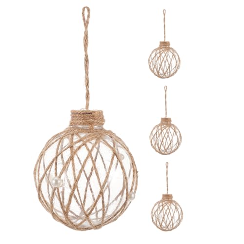 Amosfun Weihnachtsbaum-Anhänger aus bruchsicherem, transparentem Kunststoff mit Juteseil, leicht, befüllbar, Ornament-Kugeln für Heimwerker, Weihnachten, Winterurlaub, Hochzeit, Party, Dekorationen, 4 Amosfun Weihnachtsbaum-Anhänger aus bruchsicherem, transparentem Kunststoff mit Juteseil, leicht, befüllbar, Ornament-Kugeln für Heimwerker, Weihnachten, Winterurlaub, Hochzeit, Party, Dekorationen, 4 von Amosfun