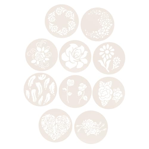Amosfun Weiße Kuchenschablonen zum Dekorieren von Kuchen, Gebäck, Keksen und Kaffee, DIY, Zeichnen, Milchspray, Malschablonen, kreative Hohlmuster, 10 Stück Amosfun Weiße Kuchenschablonen zum Dekorieren von Kuchen, Gebäck, Keksen und Kaffee, DIY, Zeichnen, Milchspray, Malschablonen, kreative Hohlmuster, 10 Stück von Amosfun
