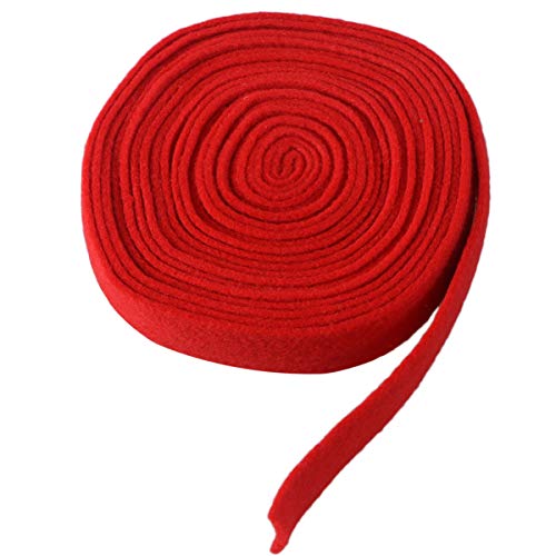 Amosfun Wolle Filzband DIY Handwerk Filz Stoff Band Geschenkverpackung Dekoration Hochzeitsfeier Liefert für Patchwork Applikationen Bowknot 3 X 500 cm (Rot) von Amosfun