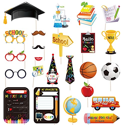Amosfun Zurück Zu Schule Photo Booth Requisiten Kit Erste Tag Der Schule Dekorationen Party Supplies Favors Keine DIY Montiert Erforderlich für Neue Grade Klassenzimmer von Amosfun
