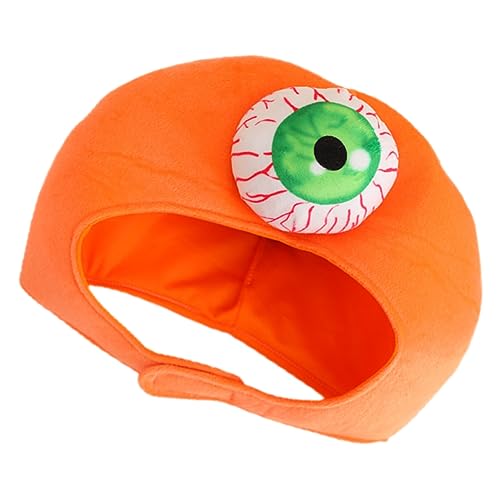 Amosfun gruselige Plüschmütze Schlingpflanze Korkhut Lustiger, neuartiger Plüschhut Bierhut halloween kopfschmuck halloween kopfbedeckung dekorative Kappe Kostüm Hut PP Baumwolle Orange von Amosfun