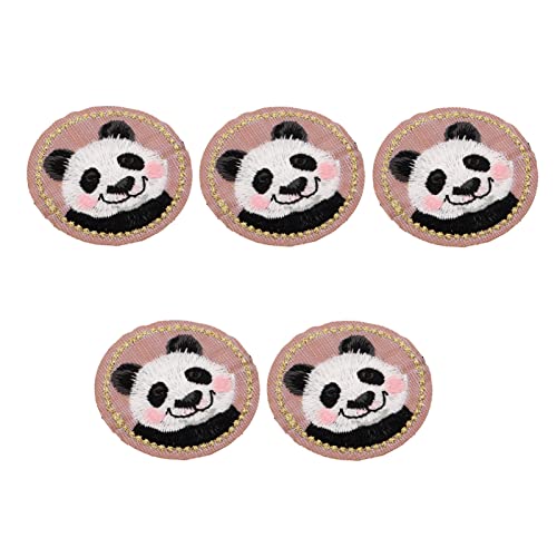 Panda Bestickte Patches DIY Handwerker: 5 Stücke Tiereisen auf Patches Applique Bären Applique Nähen auf Dekorativen Flecken für Kleidung Jacken Hüte Taschen von Amosfun