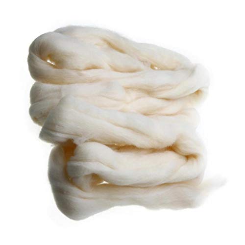 AMOYER Soft White Filzwolle 100g gefärbte Wolle Tops Roving Wollfaser für Nadelfilzen DIY Nähen von AMOYER