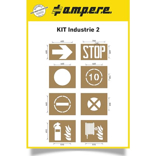 Ampere | Schablonenset | Industrie 2 | 8 diverse Schablonen | Karton von Ampere