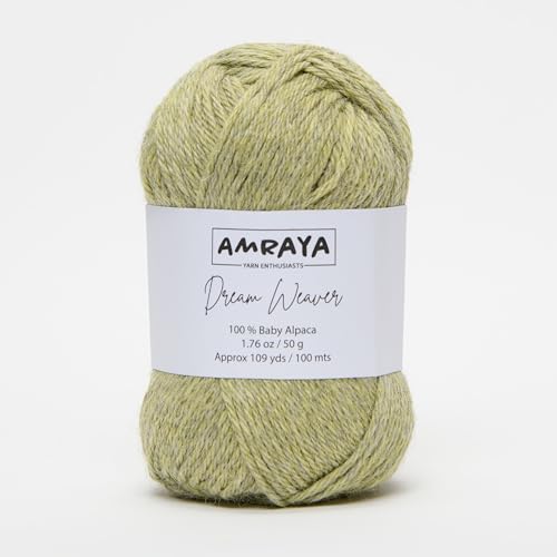 Amraya Dream Weaver 100% Baby Alpakawolle in 16 Farben kratzfrei - 50g/100m - weiche Alpaka Wolle zum Stricken und Häkeln (C723) von Amraya