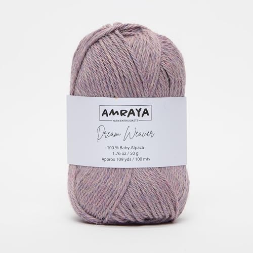 Amraya Dream Weaver 100% Baby Alpakawolle in 16 Farben kratzfrei - 50g/100m - weiche Alpaka Wolle zum Stricken und Häkeln (CQ70) von Amraya