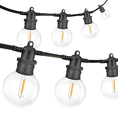 Amries Dekorative Lichter für draußen, 15 M Tischlampe mit 24 LED G40 Kugelbirnen (2 Ersatzbirnen), Geeignet für Hochzeit, Geburtstag, Weihnachten, Party Dekoration von Amries