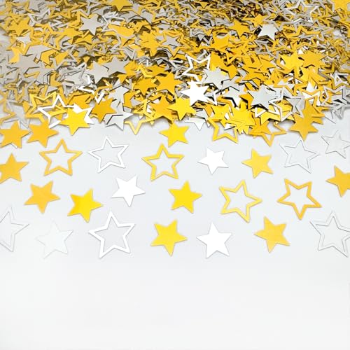 Amrzsallez Gold-Silber-Stern-Konfetti, Glitzerstreusel für Party, Tischstreuung, Dekoration, Geburtstag, Babyparty, Hochzeit, Party, Dekoration, glänzend, fünfzackige PVC-Sterne Amrzsallez Gold-Silber-Stern-Konfetti, Glitzerstreusel für Party, Tischstreuung, Dekoration, Geburtstag, Babyparty, Hochzeit, Party, Dekoration, glänzend, fünfzackige PVC-Sterne von Amrzsallez
