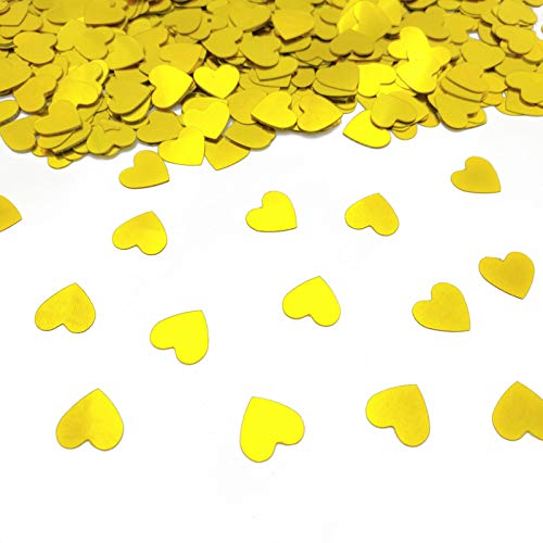 Amrzsallez Herz-Konfetti – glänzende Folie, Party-Dekorationen, Herz-Konfetti für Valentinstag, Hochzeiten, Geburtstage, Weihnachten und mehr (Gold) von Amrzsallez