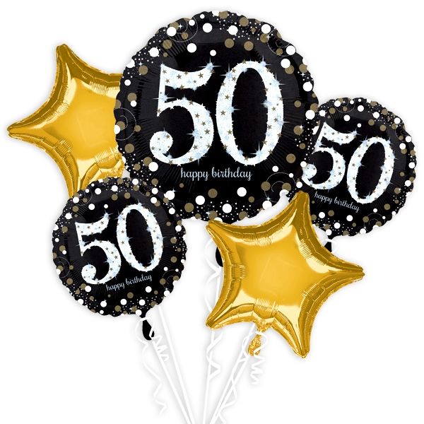"50. Geburtstag" Glitzer Ballon-Set, 5-teilig von Amscan Europe GmbH