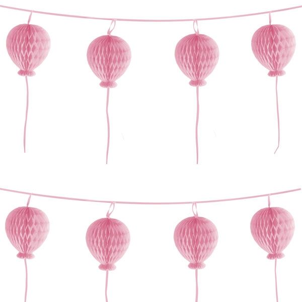 Ballon Party Girlande aus Wabenbällen, rosa, 1,8m, pastellfarben von Amscan Europe GmbH