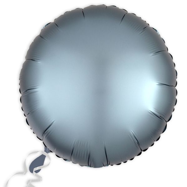 Folieballon rund Satin Luxe Stahl-Blau, 34 cm von Amscan Europe GmbH
