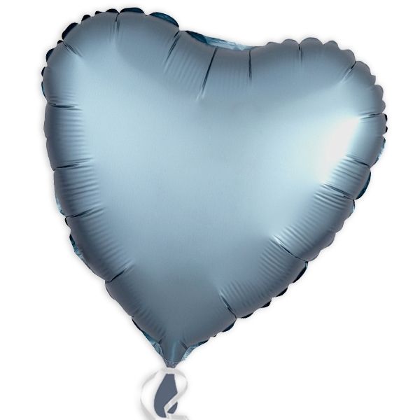 Folienballon als Herz Stahl-Blau 34 cm von Amscan Europe GmbH