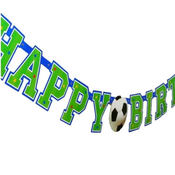 Fußball Buchstabenkette HAPPY BIRTHDAY 156cm, coole Partykette, Pappe von Amscan Europe GmbH