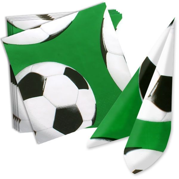 Fußball Servietten, Fußball Deko Geburtstag, Ballmotiv, 16 Stk, 33cm von Amscan Europe GmbH