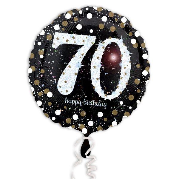 Glitzer-Folieballon, 35cm, 1 Stück, zum 70. Geburtstag oder Jubiläum von Amscan Europe GmbH