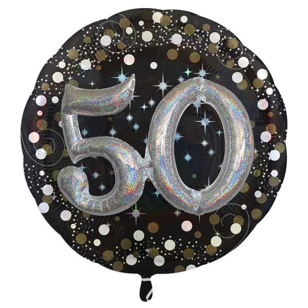 Glitzer-Folieballon Set mit 3D Effekt zum 50. Geburtstag von Amscan Europe GmbH