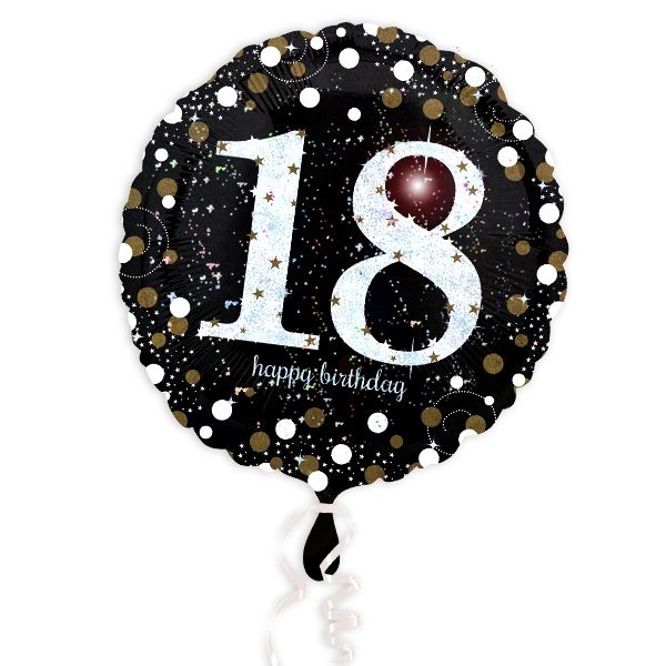 Glitzer-Folieballon zum besonderen 18. Geburtstag, 1 Stück, 35cm von Amscan Europe GmbH
