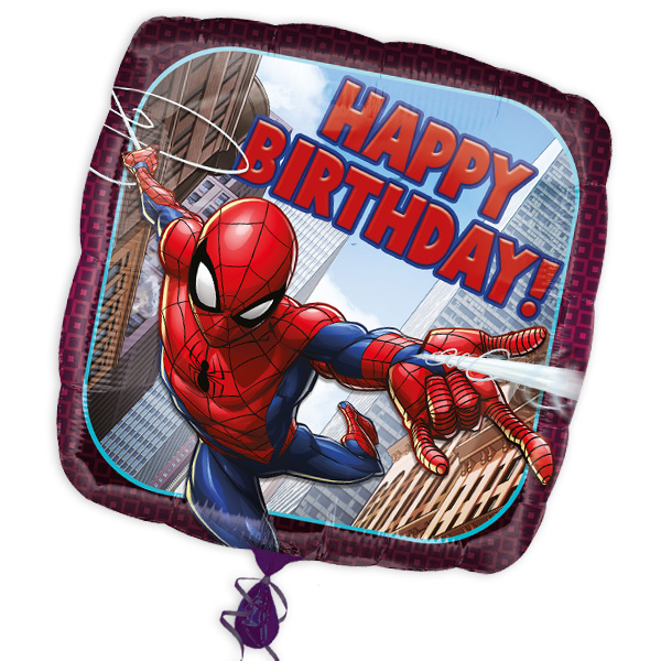 Happy Birthday Folienballon "Spiderman", 34cm x 34cm von Amscan Europe GmbH