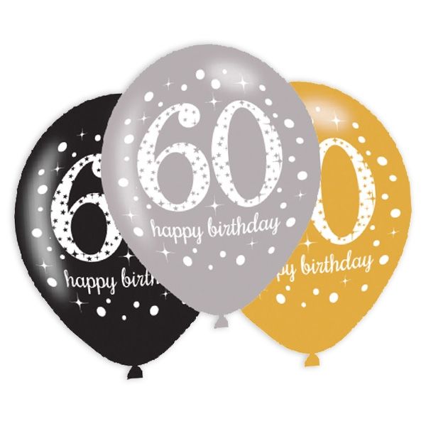 Latexballons 60. Geburtstag, 6er Pack, 27,5cm Latexballons 60. Geburtstag, 6er Pack, 27,5cm von Amscan Europe GmbH